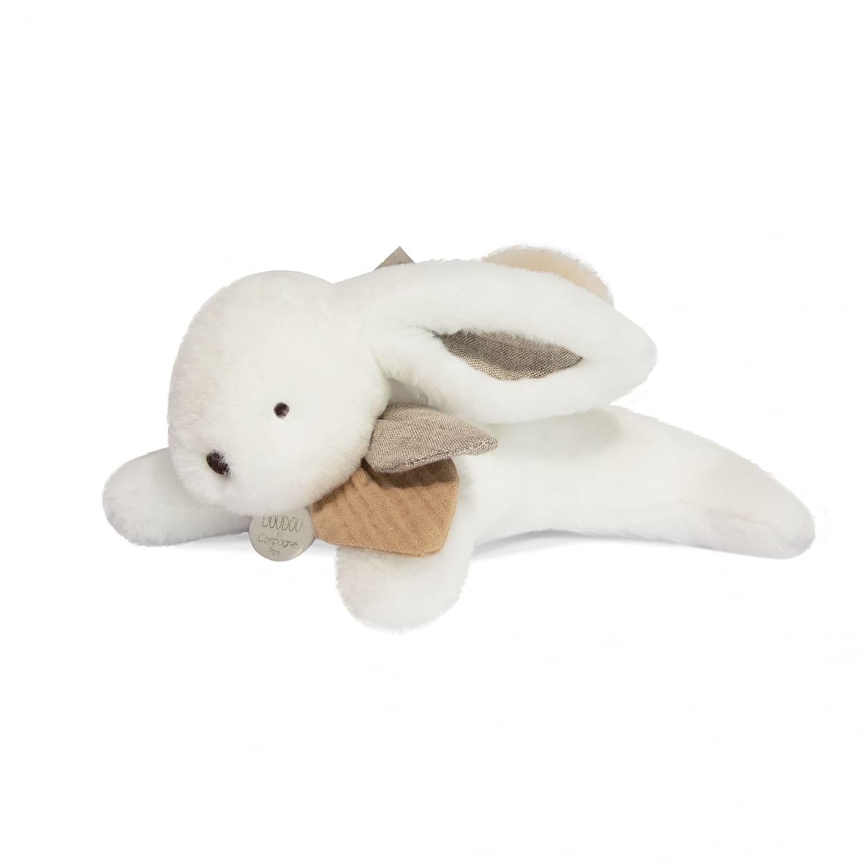 doudou-et-compagnie-happy-doudou-lapin-beige-pompon-naturel image 2