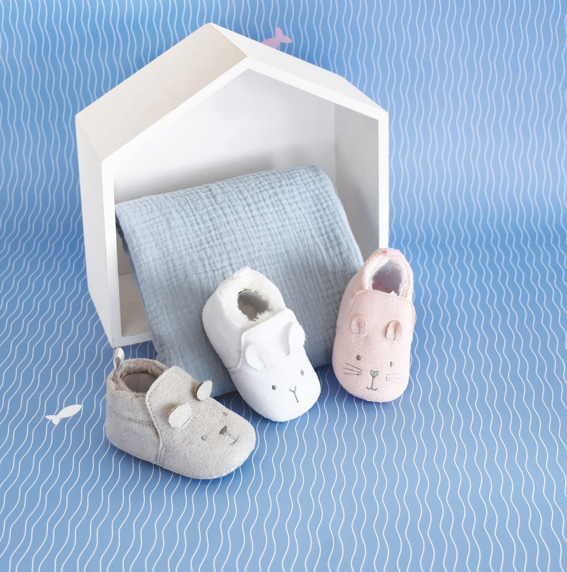 doudou-et-compagnie-chaussons-b-b-gris-frimousses-coton-dc3709 image 3