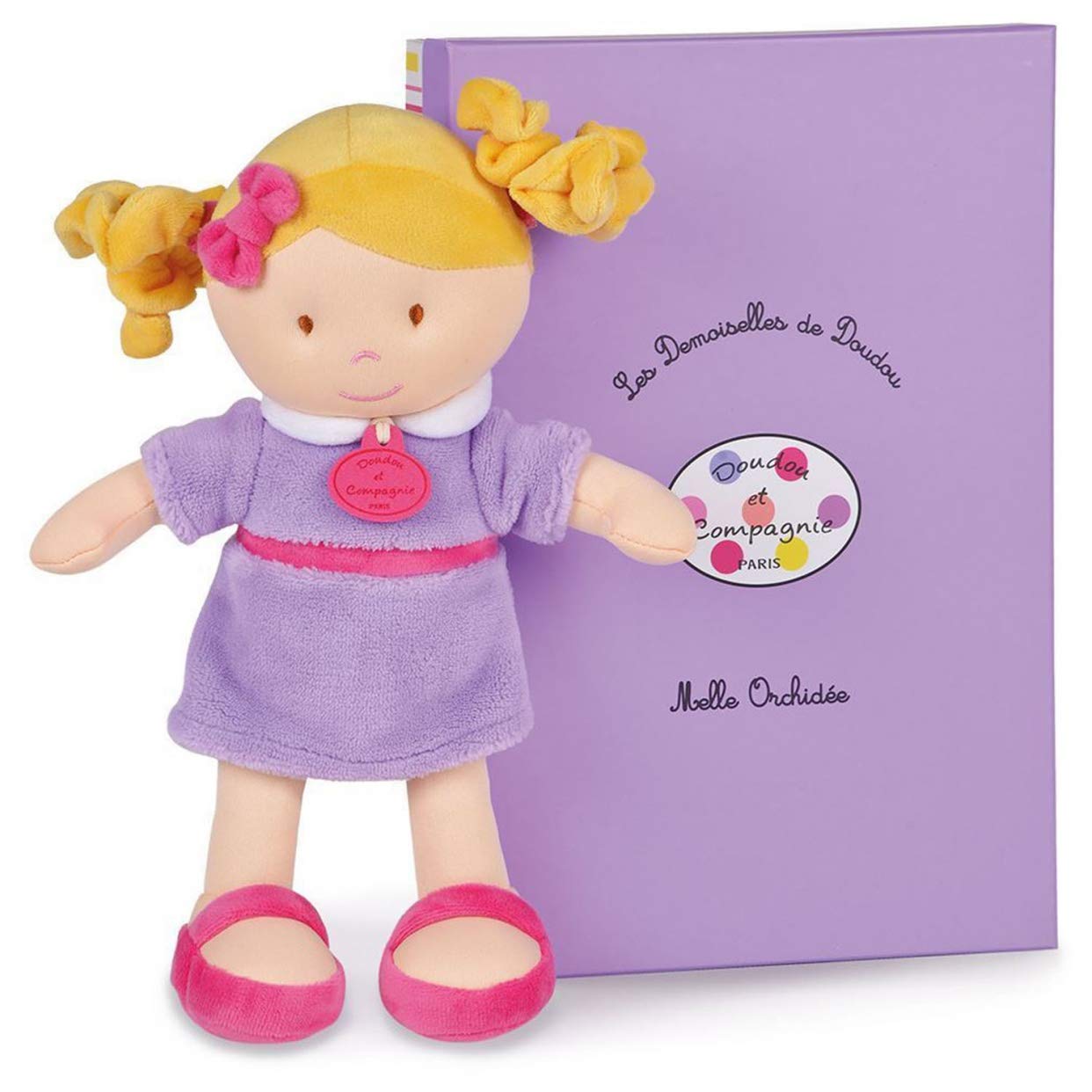 doudou-et-compagnie-grandes-demoiselles-dc2775-poup-e-orchid-e-30-cm image 1