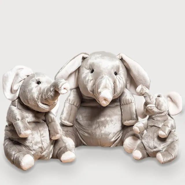 la-pelucherie-l-phant-basile-peluche-moyen-40-cm-gris image 1