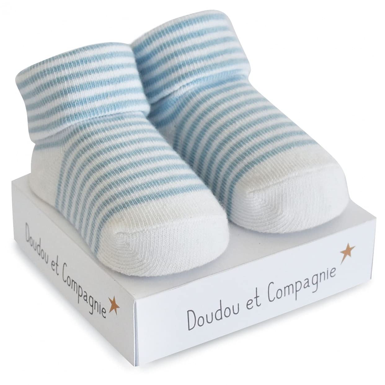 doudou-et-compagnie-chaussons-b-b-chaussettes-bleues-naissance image 2