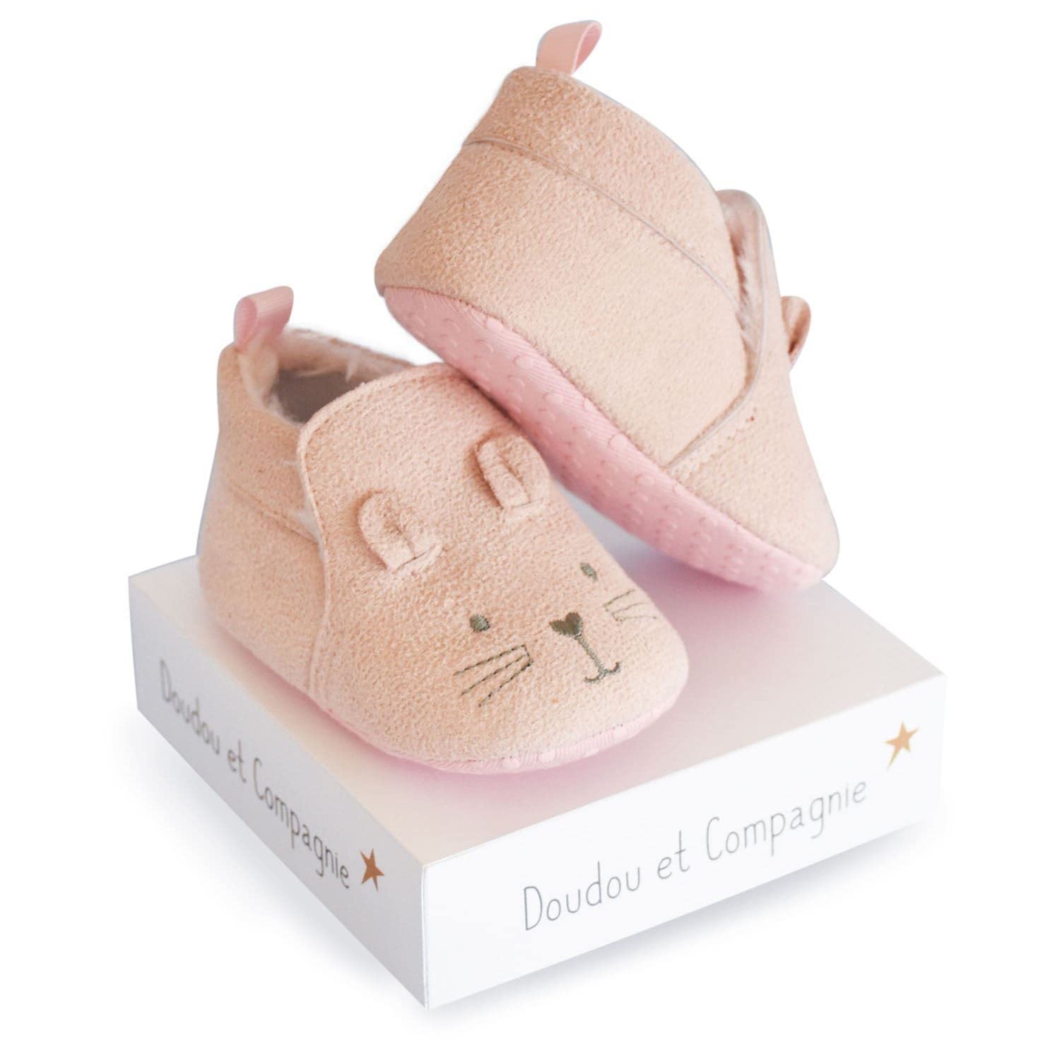 doudou-et-compagnie-chaussons-b-b-dc3708-roses-0-6-mois image 1