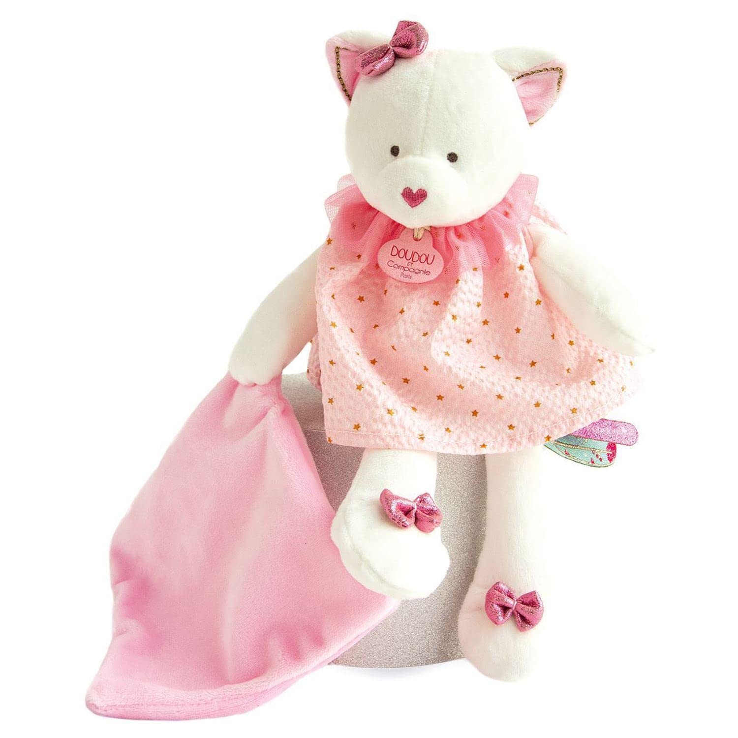 doudou-et-compagnie-attrape-r-ves-dc3546-doudou-chat-rose-28-cm image 2