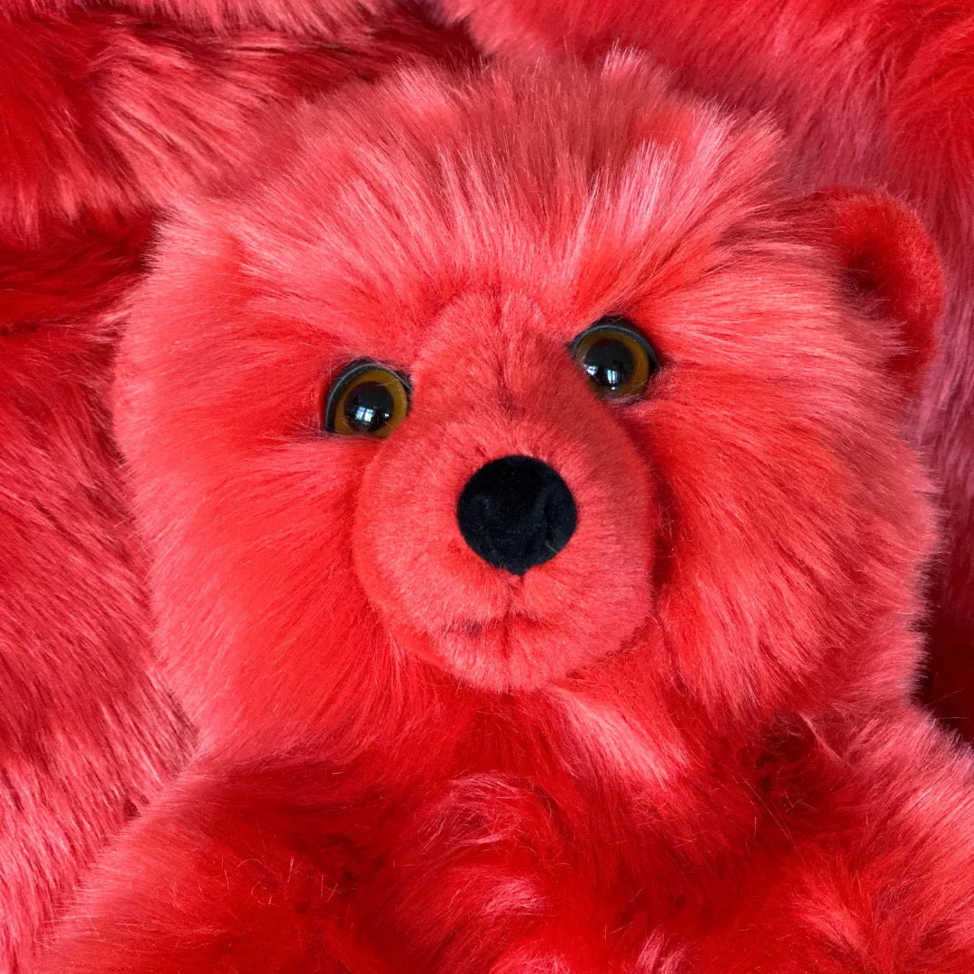 la-pelucherie-ours-jules-rouge-peluche-petit-35-cm-rouge image 5