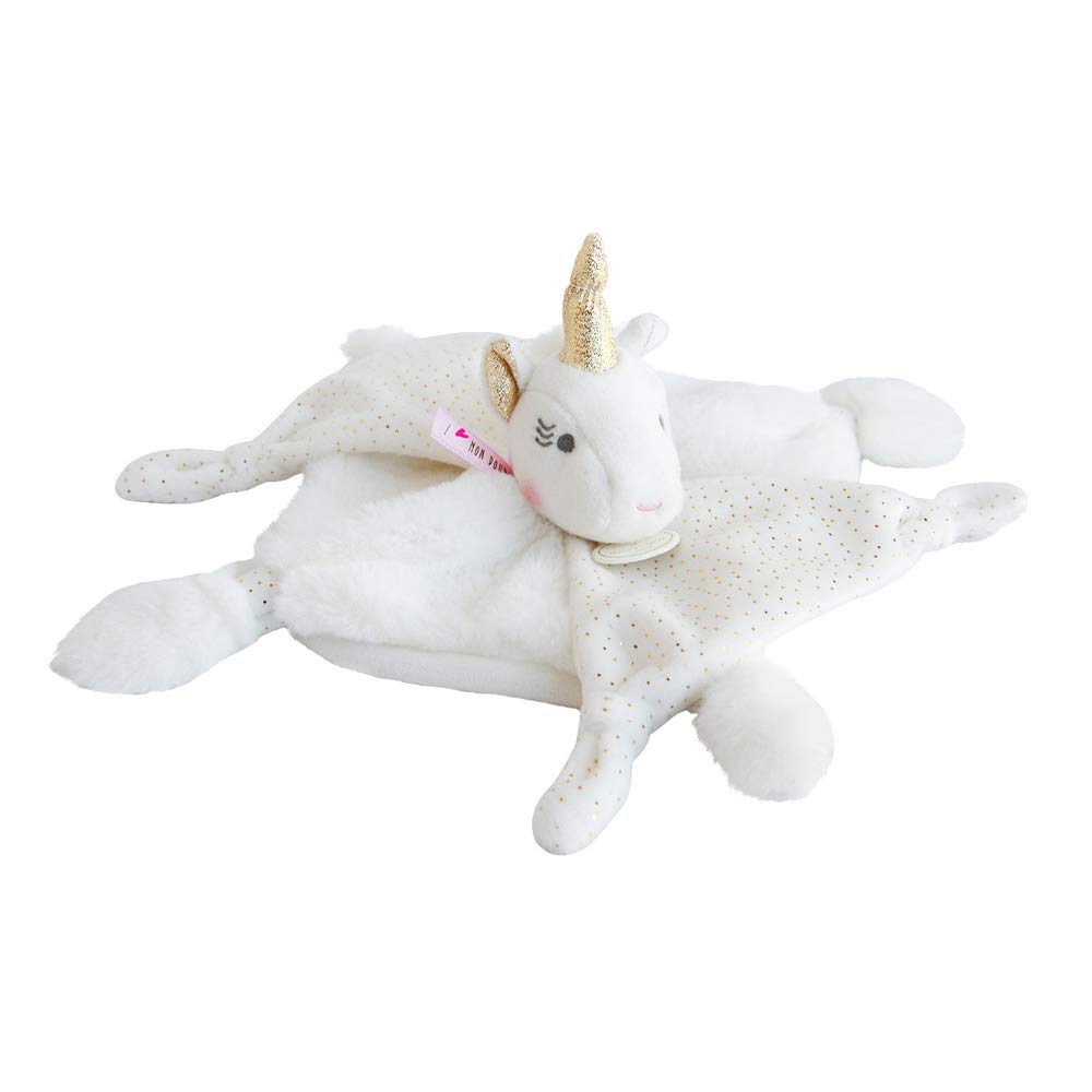 doudou-et-compagnie-lucie-la-licorne-doudou-plat-blanc-or-22-cm image 6