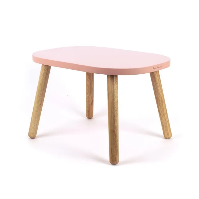 pioupiou-et-merveilles-table-ovaline-rose-et-bois-60x40x37-cm image 1