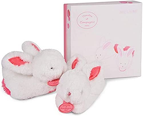 doudou-et-compagnie-chaussons-b-b-lapin-hochet-0-6-mois-dc2730 image 2