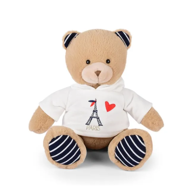 doudou-et-compagnie-ours-sweat-tour-eiffel-sp4289-peluche-28-cm image 1