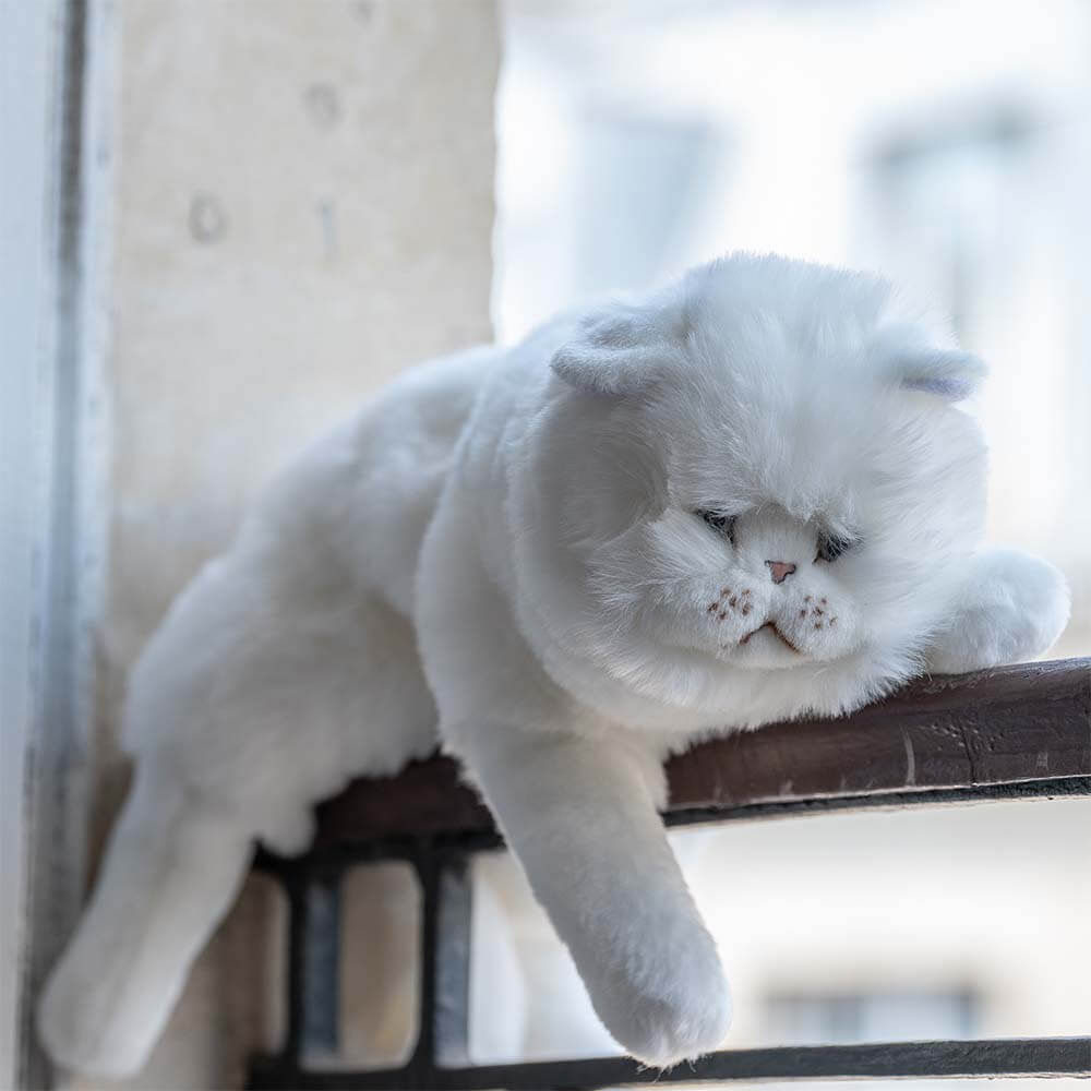 la-pelucherie-oscar-peluche-chat-moyen-assis-30-cm-blanc image 5