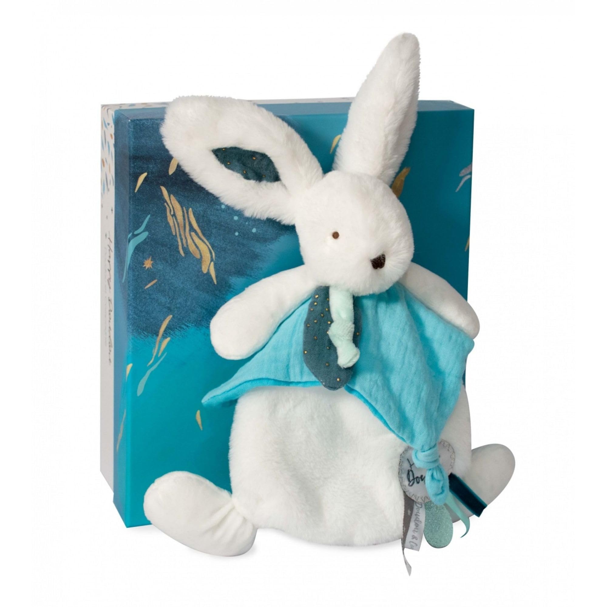 doudou-et-compagnie-happy-doudou-lapin-plat-gris-doudou-25-cm image 5