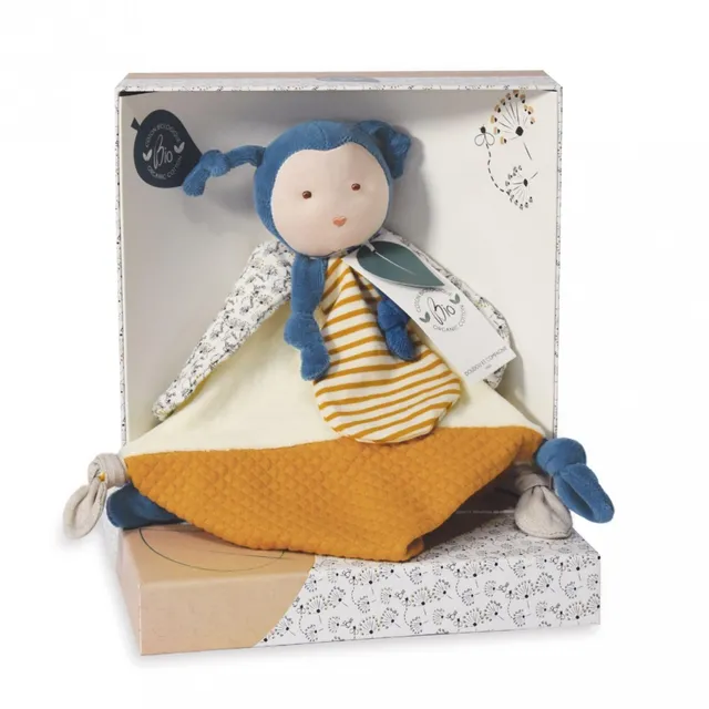 doudou-et-compagnie-coton-bio-dc3843-doudou-plat-abeille-25-cm image 1