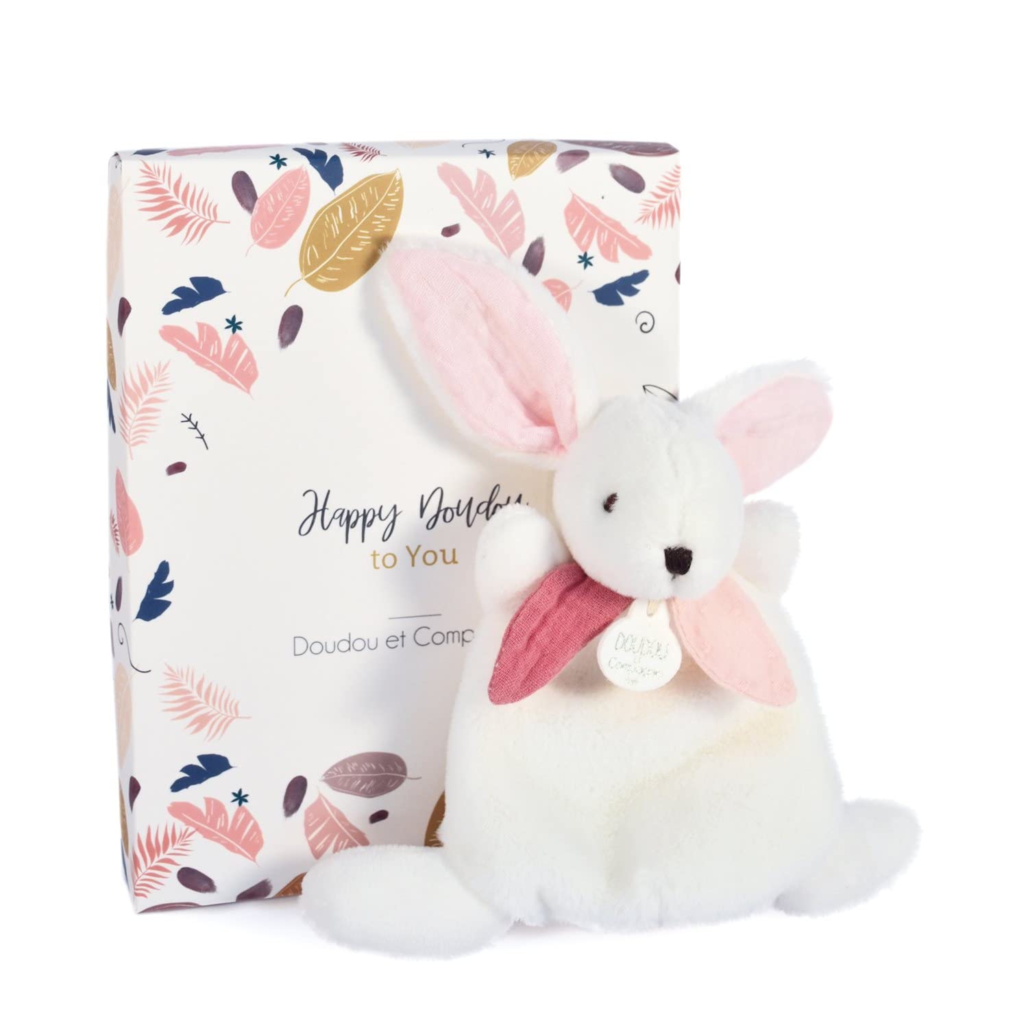 doudou-et-compagnie-happy-doudou-lapin-peluche-rose-17-cm image 6