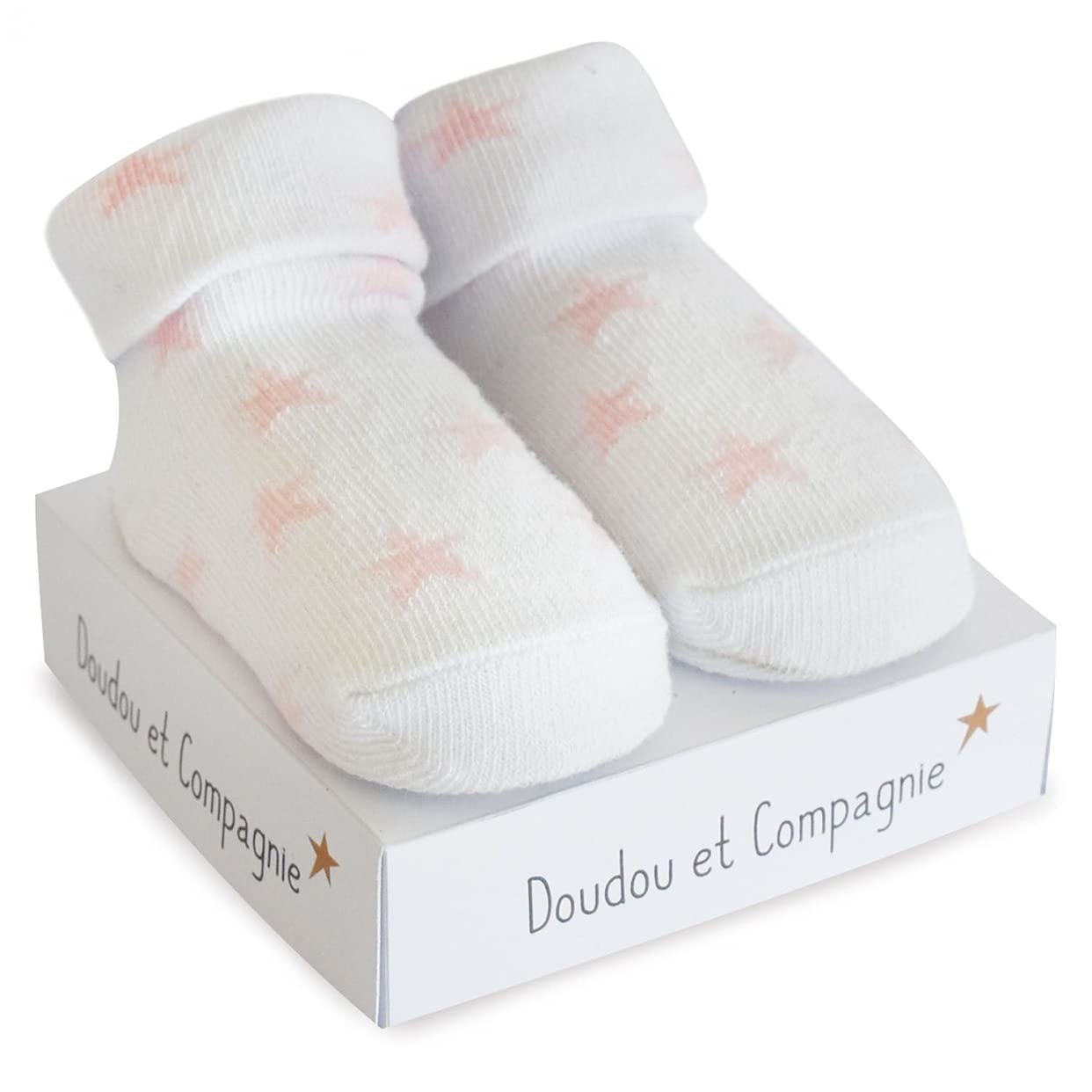 doudou-et-compagnie-chaussettes-naissance-rose-coton image 3