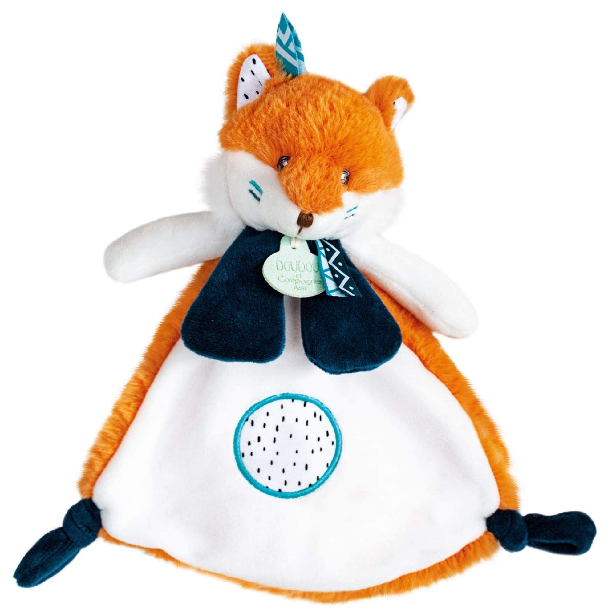 doudou-et-compagnie-tiwipi-dc3641-doudou-plat-renard-orange-23-cm image 2